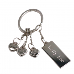 Custom Engraved Heart Emoji Charms Keychain